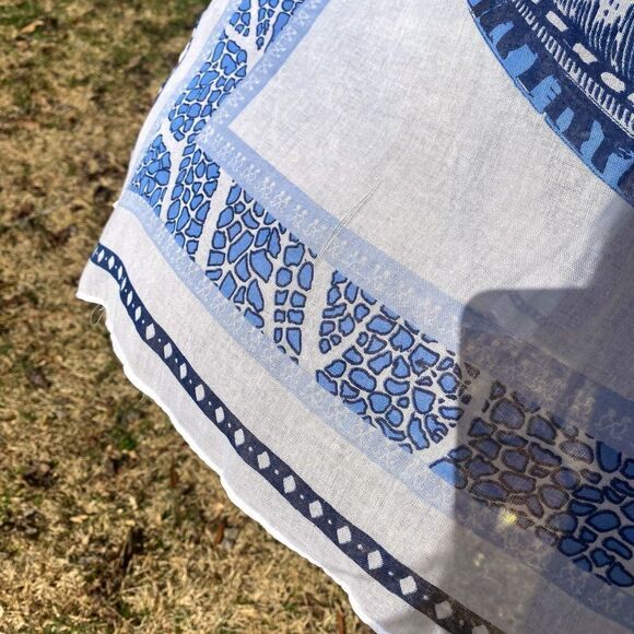 Mudpie Blue Nautilus Seashell Coral Summer Blanket Scarf - Picture 5 of 10